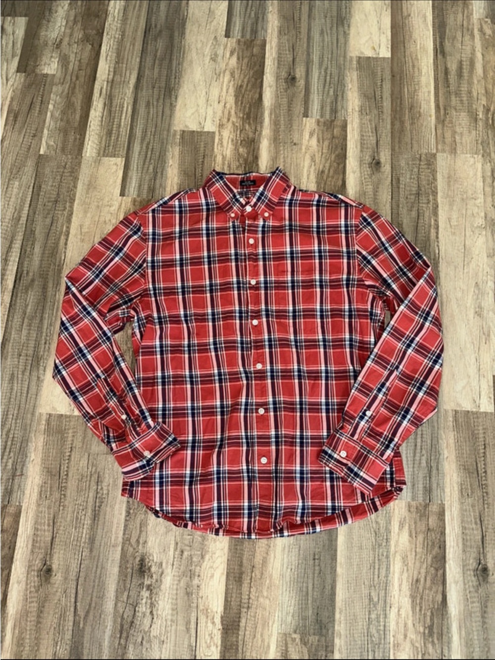 J. Crew Red Plaid Button-Down Shirt